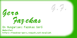gero fazekas business card