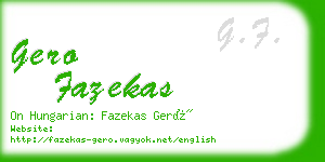 gero fazekas business card